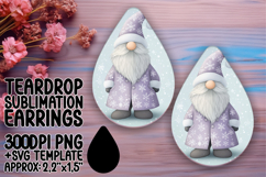 Elegant Teardrop Design PNG for Earrings , Gnome Product Image 1