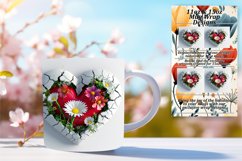 Petal Perfection: Crack Wall Heart Mug, Various Sizes Product Image 1