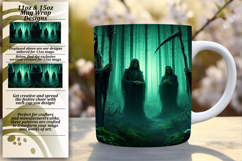 Vibrant 11oz Mug Wrap Png Design , Horror Halloween Product Image 1