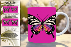 Lovely 15oz Mug Wrap Png Design , Butterfly Product Image 1
