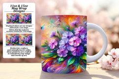 Creative 11oz Mug Wrap Png Design , Flowers Product Image 1