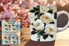 Bold 11oz Mug Wrap Png Design , 3D Flower Product Image 1