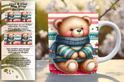 Elegant 15oz Mug Wrap Png Artwork , Teddy Bear Product Image 1