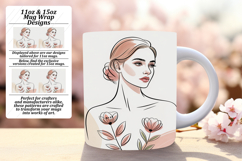 Fun 15oz Mug Wrap Png Template , Beauty Woman Product Image 1