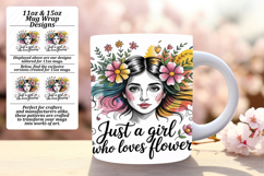 Vibrant 11oz Mug Wrap Png Template , Just A Girl Product Image 1
