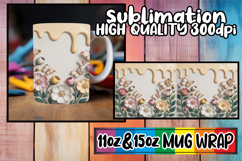 Blissful moments 11oz 15oz sublimation wrap, 3D Flowers Product Image 1
