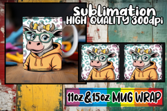 Captivating colors sublimation wrap, Cute Cow Product Image 1
