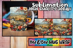 Nature's Serenade: 3D Flower Pattern Mug Wrap Product Image 1