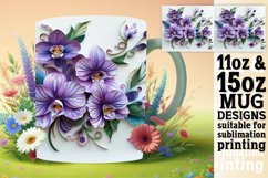 Vibrant Springtime Flower 3D Mug Wrap Sublimation 11oz 15oz Product Image 1