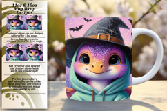 Unique 15oz Mug Wrap Png Artwork , Halloween Dino Product Image 1