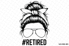 Retired Messy bun svg | 4th of july Svg | Svg Cut Files Product Image 1