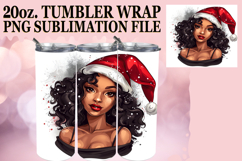 Joyful Whispers 20oz tumbler wrap, Xmas Girl Product Image 1