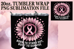 Radiant Thoughts 20oz tumbler wrap, Breast Cancer Product Image 1