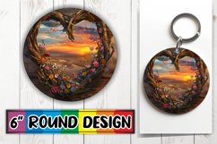 Floral Oasis Sublimation 3D Serenity,Keychanin PNG Product Image 1
