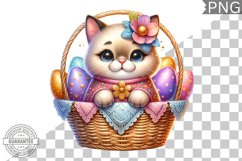 Easter Cat Sublimation - Easter Clipart PNG Design Product Image 1