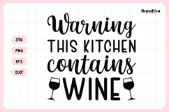 Funny Kitchen Saying SVG | This Kitchen Contains Wine Product Image 3