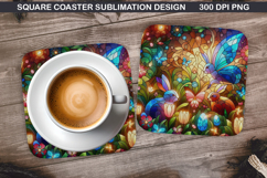 Bunny Coaster Sublimation, Easter Coaster PNG Design Product Image 1