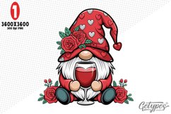 Valentine Gnome Sublimation Clipart - High Quality Design Product Image 5