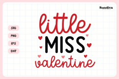 Kids Valentine's Day Quote SVG | Little Miss Valentine Product Image 3