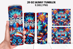 Cat Skinny Tumbler 20oz Wrap Design,4th of july Tumble PNG Product Image 1
