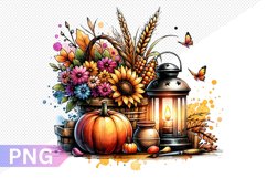 Autumn Harvest Pumpkin Sublimation - Pumpkin Clipart Design Product Image 1