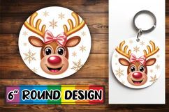 Cheerful Circle Coasters Design, Cute Christmas Product Image 1