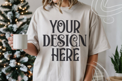 White Comfort Colors 1717 Christmas Mockup, CC 1717 Product Image 1
