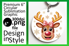 Stylish Round Design Keychain Template , Cute Christmas Product Image 1