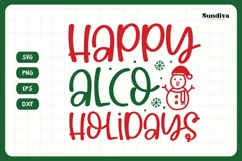 Christmas Wine Glass Quote SVG | Happy Alcoholidays Product Image 4