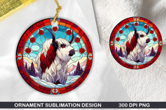 Bison Stained Glass Ornament PNG, Digital Download File Product Image 1