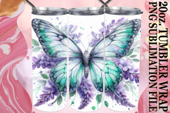 Joyful nights 20oz tumbler wrap, Butterfly Product Image 1