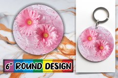 Serenity Bloom: Round Floral Water Design Keychain PNG Product Image 1