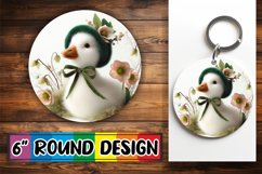 Bright Keychain Sublimation Circle, Goose Product Image 1