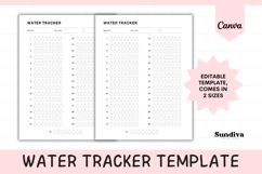 Water Tracker Editable Template 1 | Monthly with Daily Goal Product Image 1