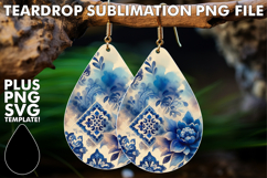 Dazzling Teardrop Earrings Magic, Watercolor Pattern Product Image 1