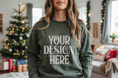 Forest Green Gildan 18500 Sweatshirt Mockup, Unisex mockups Product Image 1