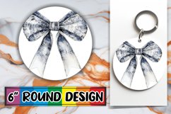 Watercolor Bow Sublimation Wrap PNG for Round Design Art Product Image 1