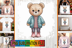 Playful TSHIRT Art PNG, Teddy Bear Product Image 1