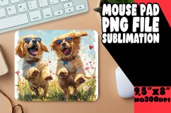 Cute Canine Adventure Mouse Pad Sublimation Product Image 1