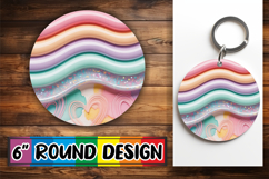 Sweet Keychain Circle Sublimation, Pattern Product Image 1