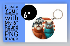 Gorgeous Circle Design Keychain Template , Dog and cat Product Image 1