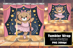 STUNNING 20oz PNG Tumbler Template , Cute Bear Product Image 1