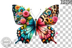 Vibrant Floral Butterfly Sublimation - Clipart PNG Design Product Image 1