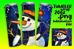Holiday 3D Snowman Tumbler Wrap Design Product Image 1