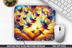 Crow Mouse Pad Sublimation, Valentine Mouse Pad PNG Product Image 1