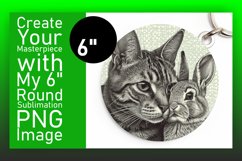 Whimsical Cat Sublimation: Round &amp; Keychain Selection Product Image 1