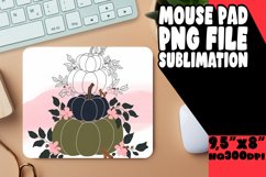 Charming Pumpkin with Floral Mouse Pad Sublimation Product Image 1