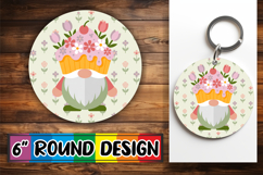 Joyful Car Coaster Round Style PNG, Spring Gnomes Product Image 1