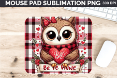 Watercolor Owls Mouse Pad Sublimation - Valentines PNG Product Image 1