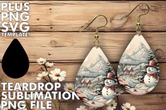 Fun Teardrop Earrings Gift PNG, Christmas Product Image 1